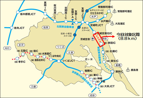 20121211nexcoe - 東関東自動車道／茨城空港北IC～鉾田IC間、用地買収開始