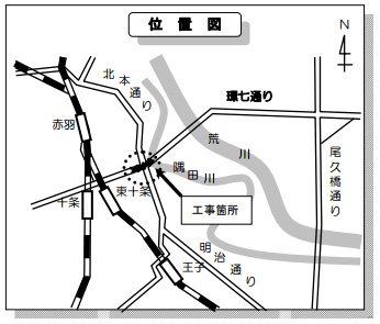 20121227tokyoto - 東京都／環七通りの神谷陸橋長寿命化工事に伴い交通規制