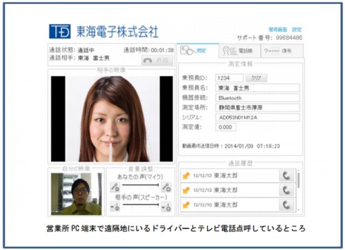20140114tokaidensi 500x362 - 東海電子／クラウド型、遠隔地向け動画点呼サービス販売