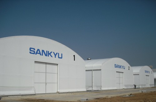 20140325sankyu 500x328 - 山九／名古屋にテント型倉庫6棟を開設