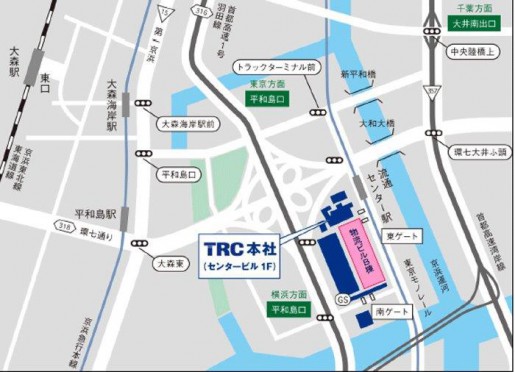 20140715trcmap 515x372 - 東京流通センター／物流ビルB棟を建替え、三菱地所が支援