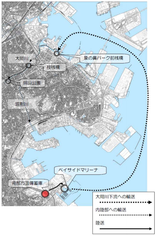20141024yokohama - 横浜市港湾局／港と川を結ぶ救援物資輸送の社会実験
