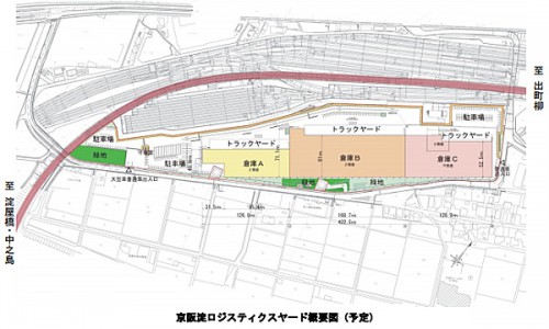 20141111keihan2 500x300 - 京阪電鉄／京都市伏見区に大型物流施設、来年2月着工