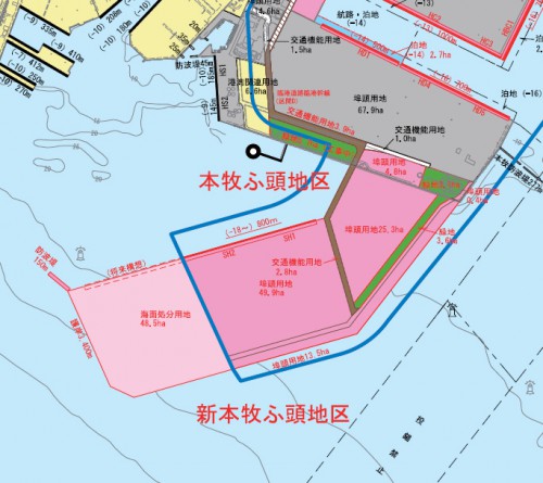 20141219yokohama1 500x445 - 横浜市港湾局／新本牧ふ頭を整備、89haの物流施設用地を計画