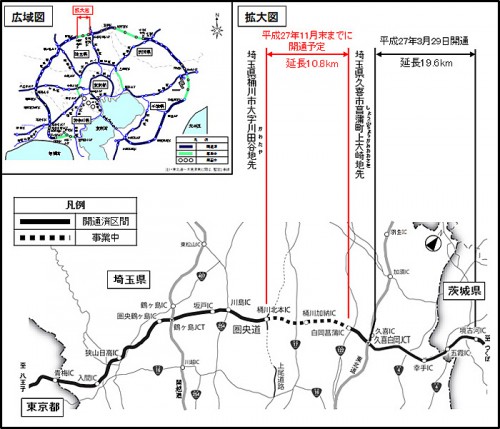 20150709kenoudo 500x429 - 圏央道／桶川北本IC～白岡菖蒲IC間、11月末までに開通