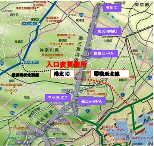 20161102nexco1 500x477 - 第三京浜道路港北IC／入口位置を変更