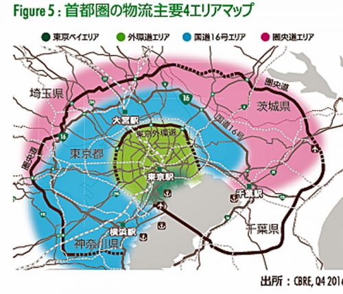 20170131cbre4 500x428 - CBRE／2016年第4四半期、首都圏物流施設の空室率低下、需要過去最高