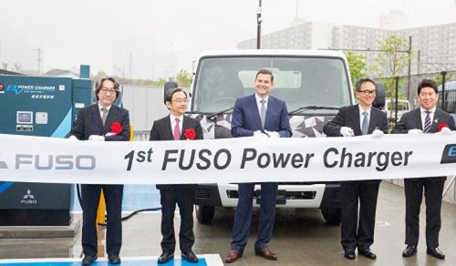 20170510mftbc 500x292 - 三菱ふそう／川崎工場に日本初の電気トラック用急速充電設備を開設