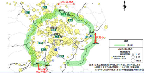 20171121kokkosyo32 500x256 - 圏央道／主な大型物流施設は4社で7物件から27物件に増加