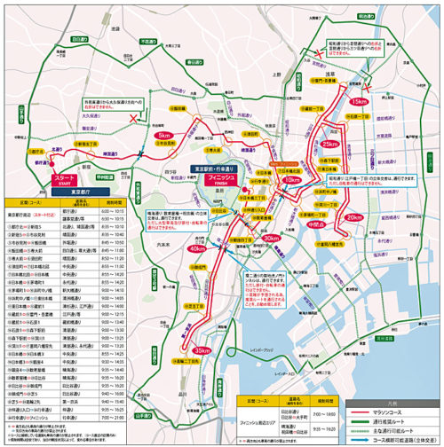 20180129tokyomarathon 500x504 - 東京マラソン2018　交通規制／都内7区ごとに交通規制