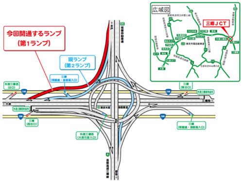 20180314nexcoe 500x373 - 東京外環道三郷JCTから常磐道への専用ランプ／4月11日開通