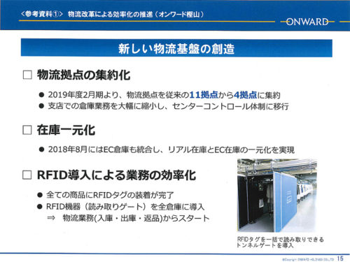 20180409onward1 500x375 - オンワード樫山／物流拠点を4拠点に集約、RFIDタグ1700万枚導入