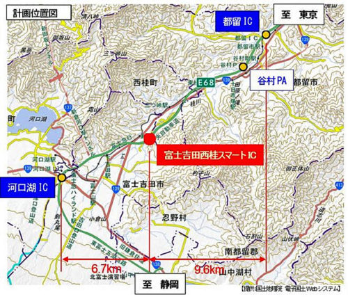 20180514nexcoc1 500x427 - 中央道／富士吉田西桂スマートIC河口湖方面、開通時期見直し