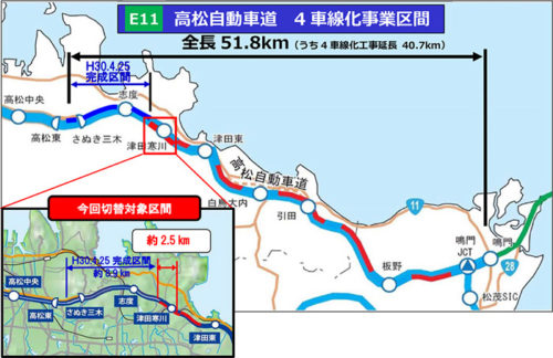 20180516nexcow1 500x324 - 高松自動車道／6月16日、一部区間で対面通行解消