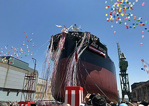 20180522kawasakig 500x355 - 川崎重工／5万5000載貨重量トン型ばら積運搬船が進水