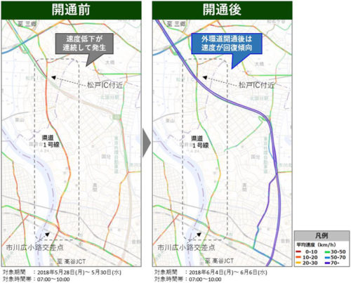 20180611navitime2 500x403 - 外環道千葉区間開通／都心を経由した通行量が13％減少