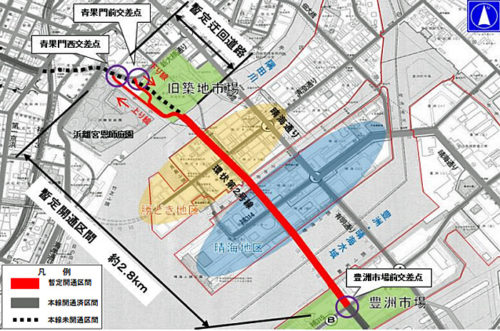 20181012tokyoto2 500x331 - 東京都／豊洲～築地（環状第2号線）、11月4日暫定開通