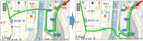 20181112ntt4 500x143 - NTT空間情報／地図アプリ、一方通行・Uターン条件指定検索機能等追加