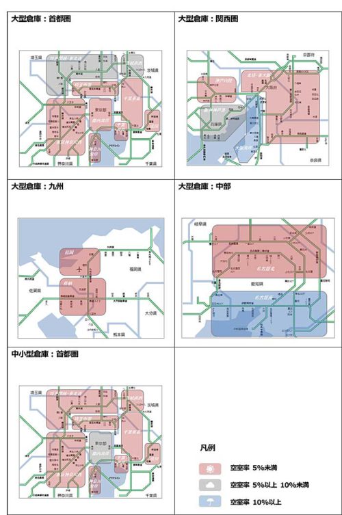 20190207cre 500x753 - 大型倉庫の空室率／首都圏など各エリアで改善（CRE）