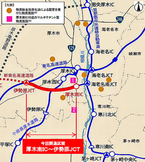 20190219shintomei3 500x556 - 新東名／厚木南IC～伊勢原JCTが3月17日15時に開通