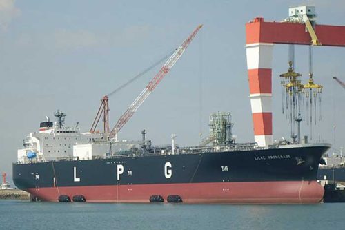 20190605jmu 500x333 - JMU／8.3万m3型LPG運搬船「LILAC PROMENADE」引き渡し