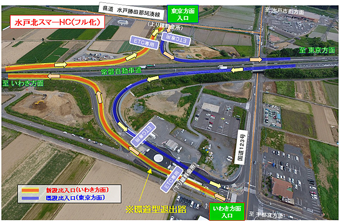 20190809joban2 - 常磐自動車道／水戸北スマートICが9月7日にいわき方面から出入り可能