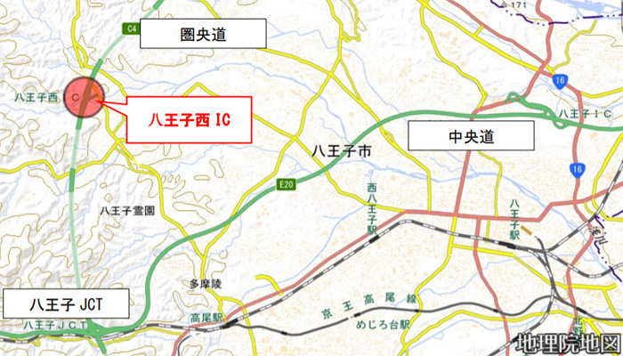 20191127kenoudo1 - 圏央道／八王子西IC(外回り入口)、11月29日閉鎖解除の見込み