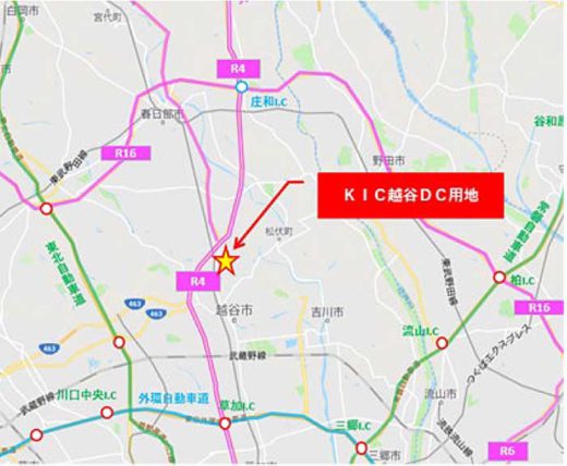 20191209kic1 520x428 - KIC／国道16号線内、埼玉県越谷市に1.1万m2物流施設建設