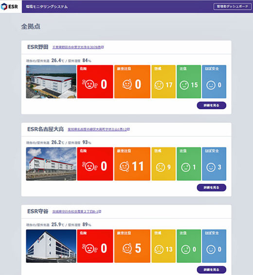 20200714esr2 520x565 - ESR／熱中症リスク可視化、物流施設に環境システムサービス提供