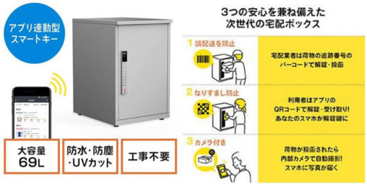 20201007sanwasuply 520x261 - サンワサプライ／スマホが解錠鍵になるIOT宅配ボックスを発売