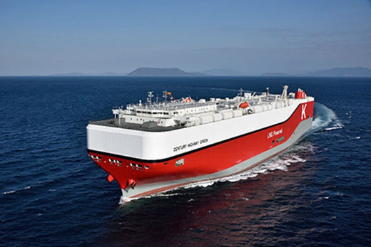 20210312kawasaki1 520x347 - 川崎汽船／次世代型環境対応LNG燃料自動車専用船を竣工