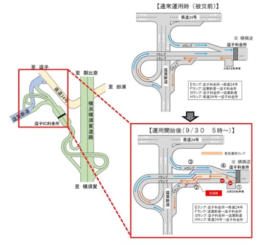 20210928nexco3 520x479 - NEXCO東日本／「逗子IC」9月30日5時利用再開へ