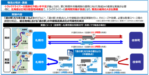 20211020asahikawayamato 520x261 - 旭川開発建設部、ヤマト運輸／道の駅拠点に中継輸送実証実験