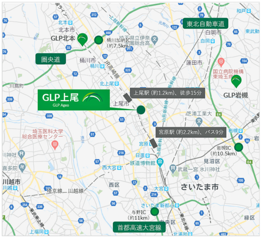 20220901glp3 520x471 - 日本GLP／埼玉県上尾市に緑豊かな10.5万m2のマルチ型施設着工
