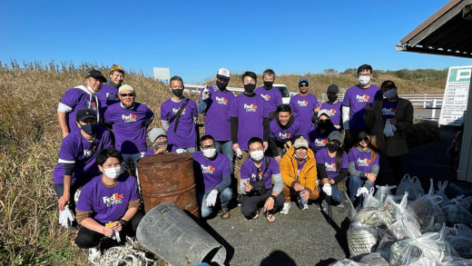 20221207fedex 520x293 - フェデックス／千葉県九十九里で清掃活動、200kg以上のごみ回収