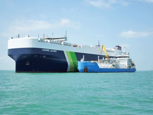 20230309nihonyusen1 520x390 - 日本郵船／シンガポールで初、自動車専用船がLNG燃料補給