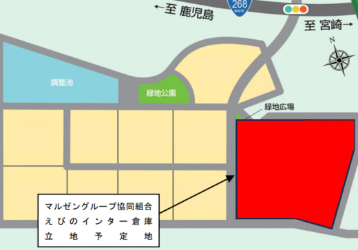 20230725miyazaki1 520x364 - マルゼングループ／宮崎・えびのインター産業団地に倉庫建設