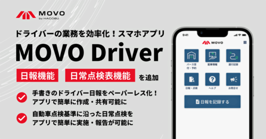 20230927hacobu1 520x273 - Hacobu／自社スマホアプリに日報・日常点検機能を実装