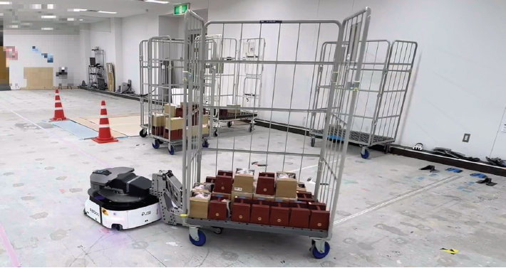 20240513nx1 - NX総研ほか／物流施設の自動化に役立つカゴ車 実証実験