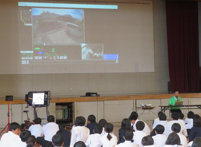 20240531fukutsu1 - 福山通運ほか／岡山市立福浜中学校で交通安全教室開催