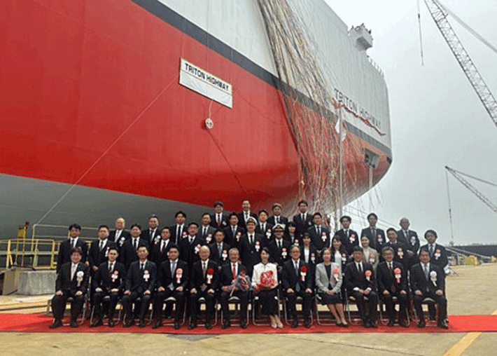 0410kawasaki2 710x508 - 川崎汽船／7000台積みLNG燃料自動車専用船が竣工
