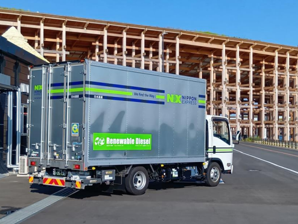 日本通運／万博会場でのトラック輸送に次世代バイオ燃料使用開始