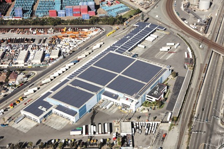20110423kounoike - 鴻池運輸／米現地法人の倉庫屋根に大規模太陽光発電システム設置