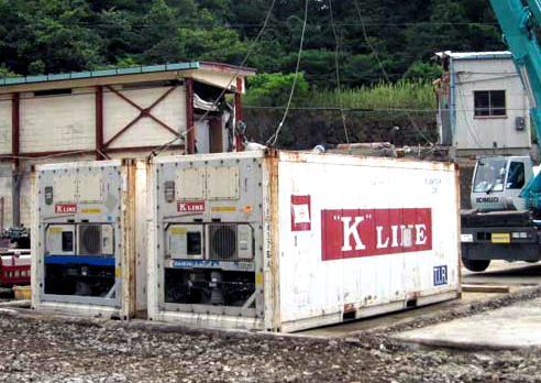 20110914kawasaki - 川崎汽船／岩手県大船渡市に海上輸送用冷凍コンテナを無償提供