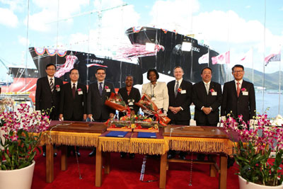 20111114nyk - 日本郵船／アンゴラ向け新造LNG船2隻を命名